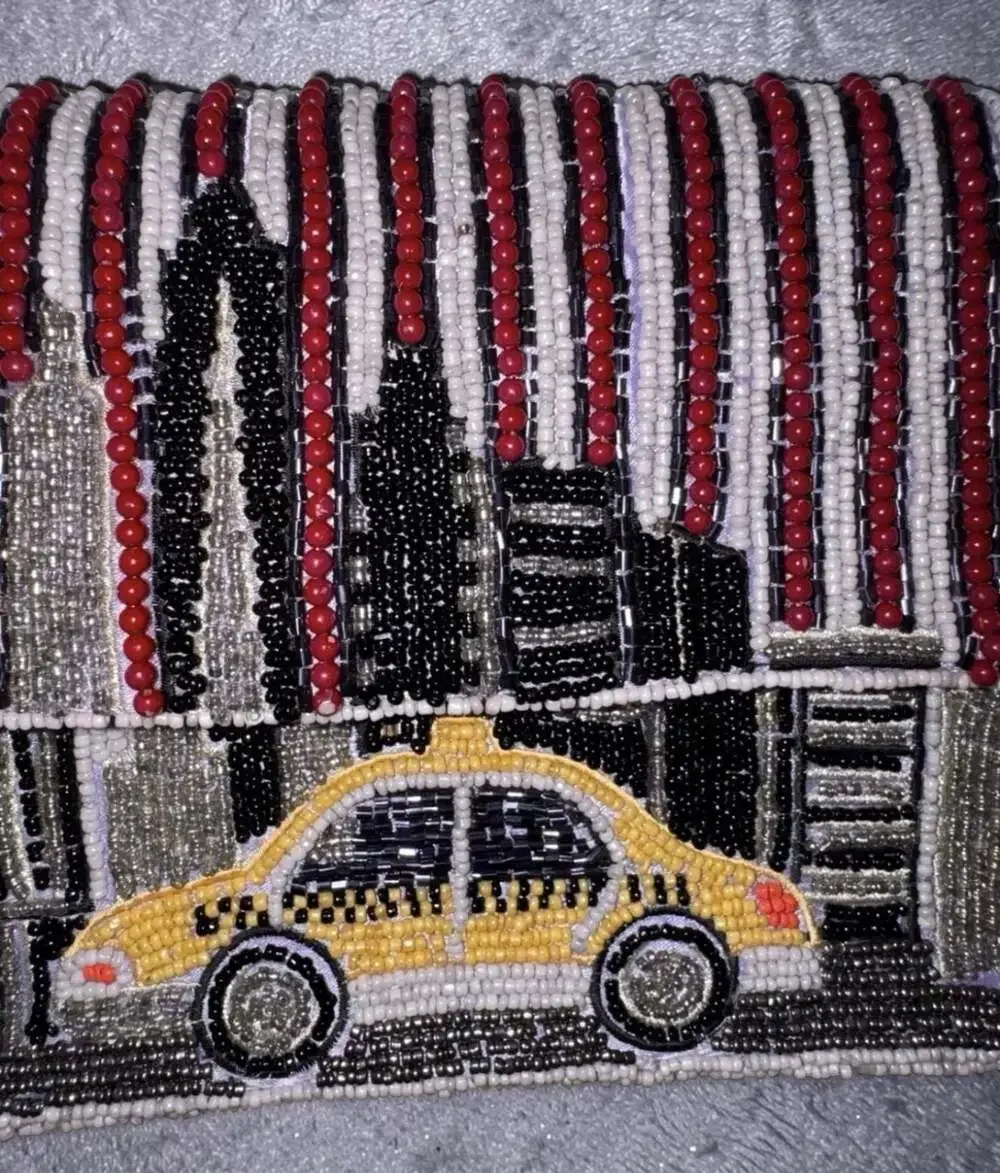 Viral Beaded New York City Taxi Shoulder Bag